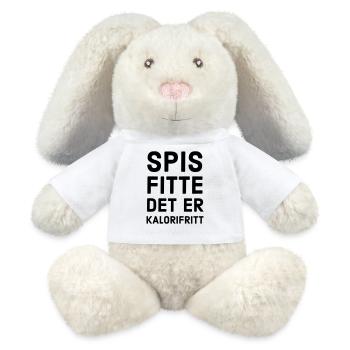 Iss Muschi, es ist kalorienfrei - MiniFeet® RecycelHase® Creme - Weiß - Vorne