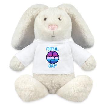 FOOTBALL PRESONALISE GIFT, FOOTBALL CRAZY - MiniFeet® RecycelHase® Bunny Cream - white - Front