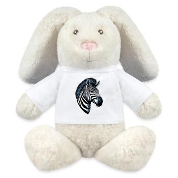 Zèbre - Lapin en peluche recyclé MiniFeet® Crème - blanc - Devant