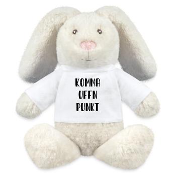 Berlin Dialekt - Komma Uffn Punkt - MiniFeet® RecycelHase® Creme - Weiß - Vorne