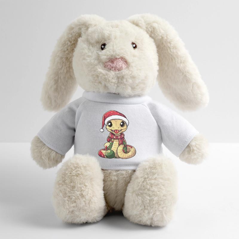 Serpent Cobra Noël Lapin en peluche recyclé MiniFeet® Crème