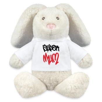 Super Maman - Fête des Mères - Lapin en peluche recyclé MiniFeet® Crème - blanc - Devant