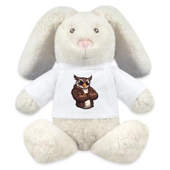 Eule Comic Cool - MiniFeet® RecycelHase® Creme - Weiß - Vorne