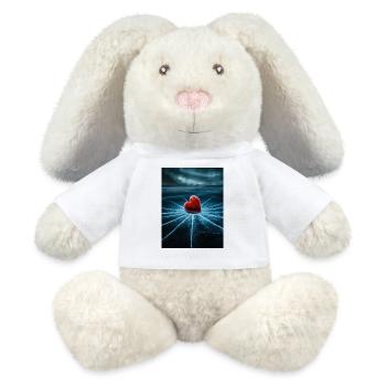 Heart on broken - MiniFeet® RecycelHase® Bunny Cream - white - Front