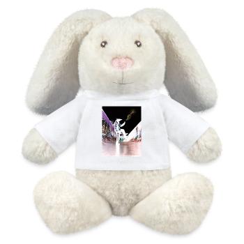 Blessolution « Équilibre » - Lapin en peluche recyclé MiniFeet® Crème - blanc - Devant