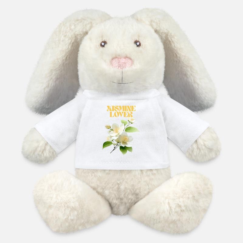 Elegantes Jasminblüten-Design - MiniFeet® RecycelHase® Creme - Weiß