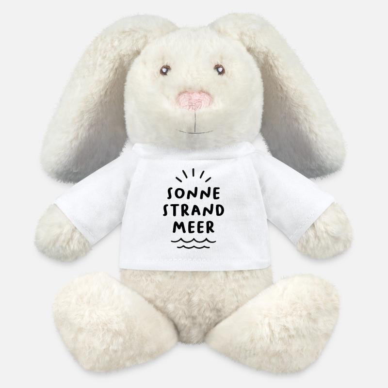 Sonne Strand Meer - MiniFeet® RecycelHase® Creme - Weiß