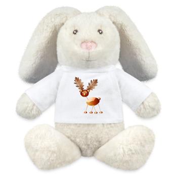 Lustiges Kastanien-Rentier – Bastelspaß & Kindheit - MiniFeet® RecycelHase® Creme - Weiß - Vorne
