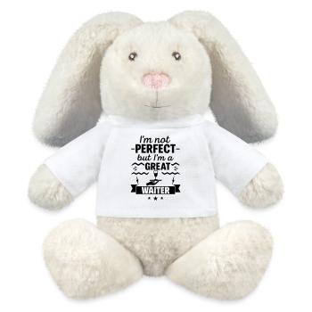 Nicht perfekt aber ein super Kellner - MiniFeet® RecycelHase® Creme - Weiß - Vorne