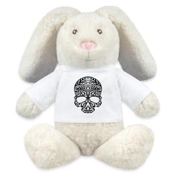 Tribal skull - MiniFeet® RecycelHase® Bunny Cream - white - Front