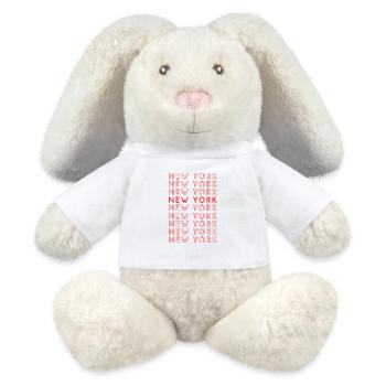 New York Grid Pattern - MiniFeet® RecycelHase® Bunny Cream - white - Front