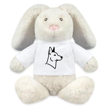 Berger allemand minimaliste - Art en ligne - Lapin en peluche recyclé MiniFeet® Crème - blanc - Devant
