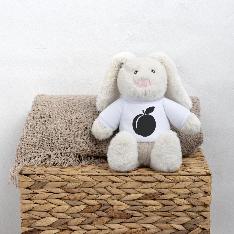 Silhouette pêche – Douce conception estivale Lapin en peluche recyclé MiniFeet® Crème