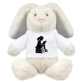 Lecture féminine - Lapin en peluche recyclé MiniFeet® Crème - blanc - Devant