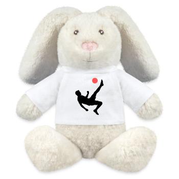 Dynamischer Fallrückzieher Fußball - MiniFeet® RecycelHase® Creme - Weiß - Vorne