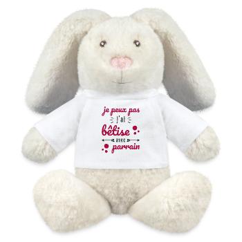 I Can't I Messed Up With Godfather Humor Gift - MiniFeet® RecycelHase® Bunny Cream - white - Front
