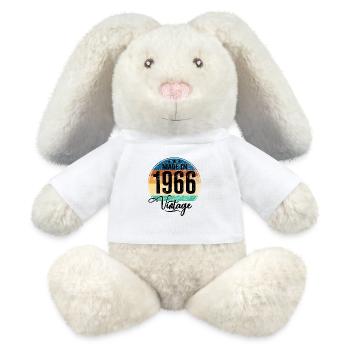 Vintage Made in 1966 Geburtsjahr 1966 Geburtstag - MiniFeet® RecycelHase® Creme - Weiß - Vorne