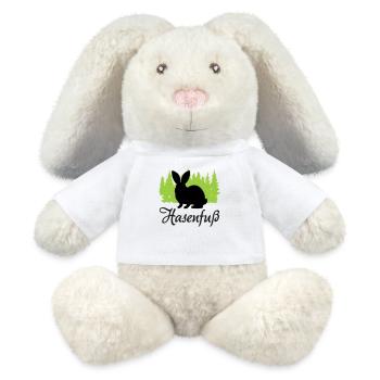"Hasenfuß: Charmant schüchtern" - MiniFeet® RecycelHase® Creme - Weiß - Vorne