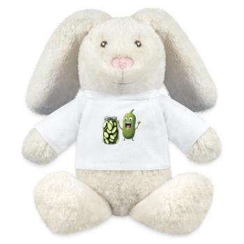 Pickle Reacting To Jar Of Pickles - Pickle Lovers - MiniFeet® RecycelHase® Creme - Weiß - Vorne