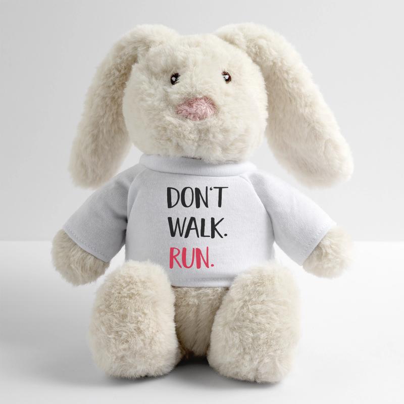 courir Lapin en peluche recyclé MiniFeet® Crème
