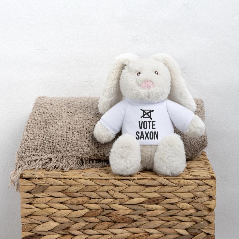 Vote Saxon Lapin en peluche recyclé MiniFeet® Crème
