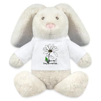 Marguerite sur fond : pétales blancs audacieux - Lapin en peluche recyclé MiniFeet® Crème - blanc - Devant