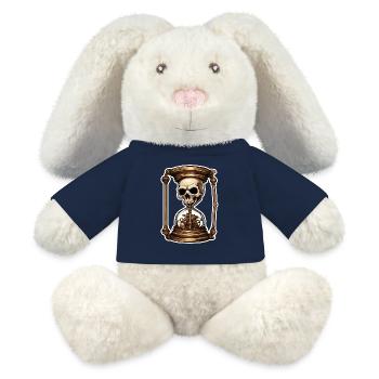 Hourglass / Timepiece / Antique /Grains of Sand / Drain - MiniFeet® RecycelHase® Bunny Cream - french navy - Front