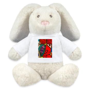 Kunstvolles Design - MiniFeet® RecycelHase® Creme - Weiß - Vorne