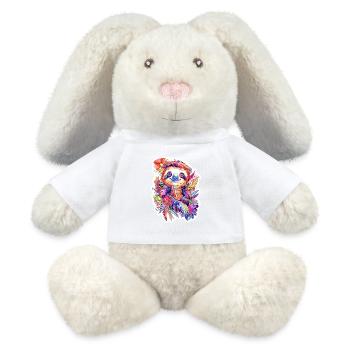 Mignon Bébé Paresseux - Lapin en peluche recyclé MiniFeet® Crème - blanc - Devant