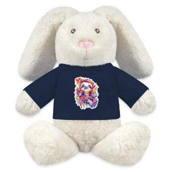 Mignon Bébé Paresseux - Lapin en peluche recyclé MiniFeet® Crème - bleu marine - Devant