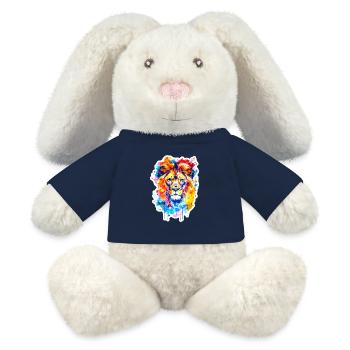 Conception du lion - Lapin en peluche recyclé MiniFeet® Crème - bleu marine - Devant