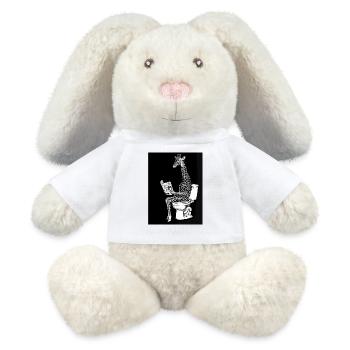 Lecteur de girafe détendu sur les toilettes - Lapin en peluche recyclé MiniFeet® Crème - blanc - Devant
