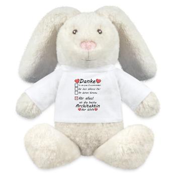 Danke an beste Architekt Abschiedsgeschenk - MiniFeet® RecycelHase® Creme - Weiß - Vorne