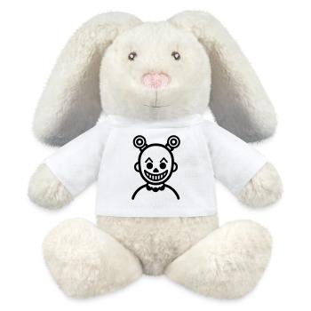 Clown Bande dessinée - Lapin en peluche recyclé MiniFeet® Crème - blanc - Devant