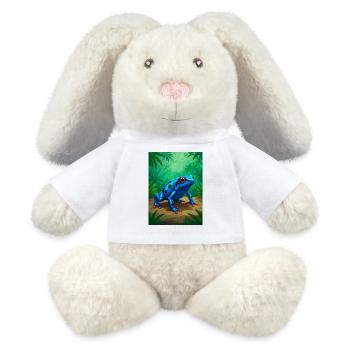 Dendrobate empoisonnée – toxine mortelle dans la forêt tropicale - Lapin en peluche recyclé MiniFeet® Crème - blanc - Devant