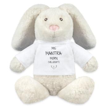 Statement Design – Irony Meets Spirituality - MiniFeet® RecycelHase® Bunny Cream - white - Front