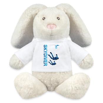 Fallschirmspringer Paragliding | Blauer Himmel Lebendige Farbe - MiniFeet® RecycelHase® Creme - Weiß - Vorne