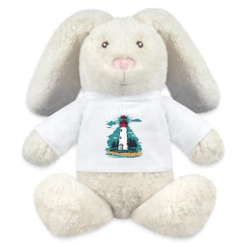 Cap Ferret Bassin d'Arcachon Huîtres Océan Nature - Lapin en peluche recyclé MiniFeet® Crème - blanc - Devant