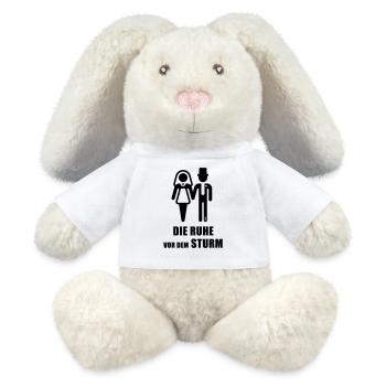 Le calme avant la tempête (Enterrement de vie de garçon marié B) - Lapin en peluche recyclé MiniFeet® Crème - blanc - Devant