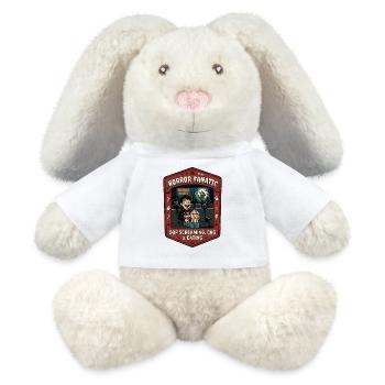 Cinéma fanatique de l’horreur Humour - Lapin en peluche recyclé MiniFeet® Crème - blanc - Devant