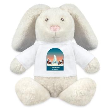 Tromso Norwegen Vintage-Reiseplakat-Kunst - MiniFeet® RecycelHase® Creme - Weiß - Vorne