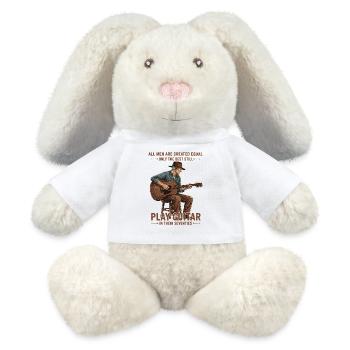 Guitare et Passion : Meilleur à 70 Ans - Lapin en peluche recyclé MiniFeet® Crème - blanc - Devant