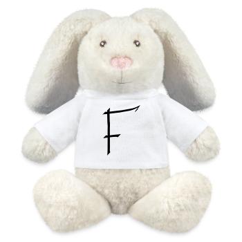 Buchstabe F - MiniFeet® RecycelHase® Creme - Weiß - Vorne