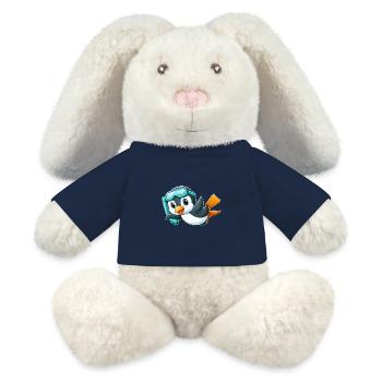 Süßer Pinguin Cartoon Taucher Tiefseetaucher - MiniFeet® RecycelHase® Creme - French Navy - Vorne