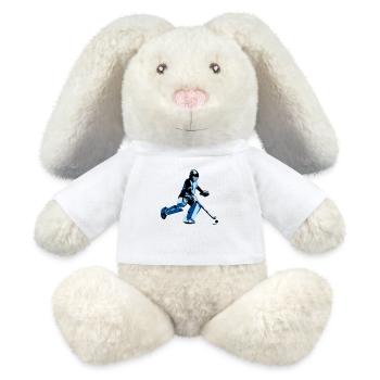 Hockey Goalie - MiniFeet® RecycelHase® Creme - Weiß - Vorne