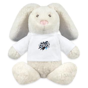Oslo Norvège Norge Norwegen - Lapin en peluche recyclé MiniFeet® Crème - blanc - Devant