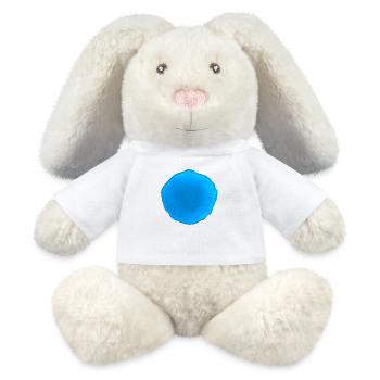 Punkt Blau - MiniFeet® RecycelHase® Creme - Weiß - Vorne