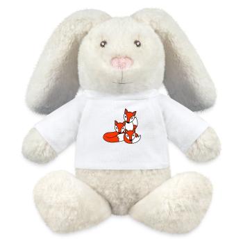 3 Foxes Friends Family Three Kids Crew Team Cute - MiniFeet® RecycelHase® Bunny Cream - white - Front