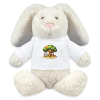 Cabane dans les arbres - Lapin en peluche recyclé MiniFeet® Crème - blanc - Devant