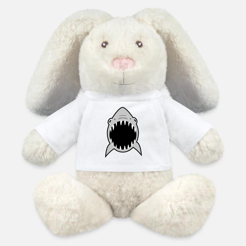 Requins - Lapin en peluche recyclé MiniFeet® Crème - blanc